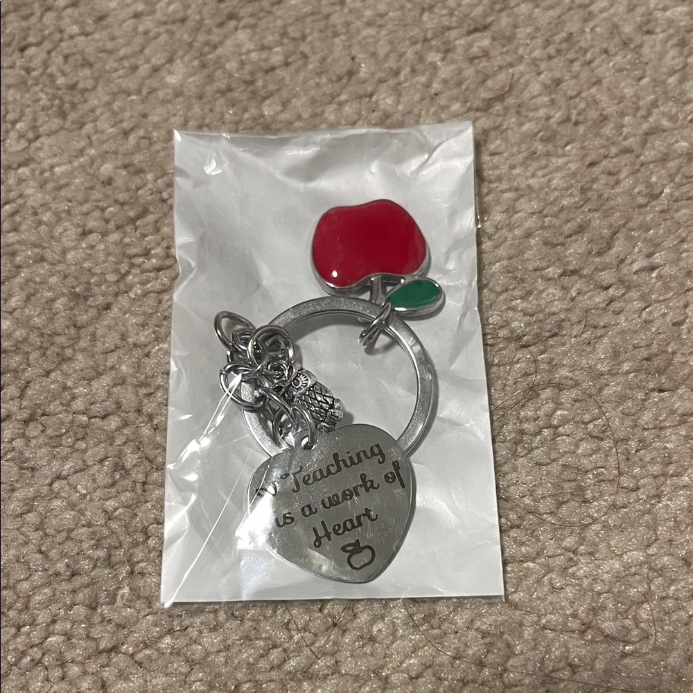 “Teaching is a work of heart” keychain